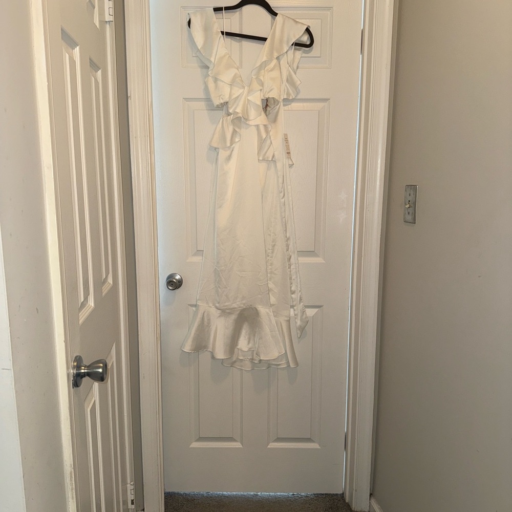 Show Me Your MuMu White Ruffle Maxi Dress